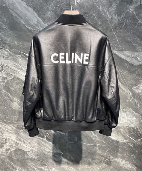 celine brown leather jacket|Celine bomber jacket price.